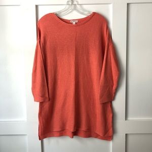 Merona Coral Ribbed Knit Boat Neck Tunic Sweater